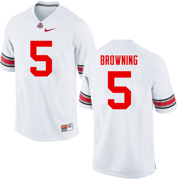 Men Ohio State Buckeyes #5 Baron Browning College Football Jerseys Game-White